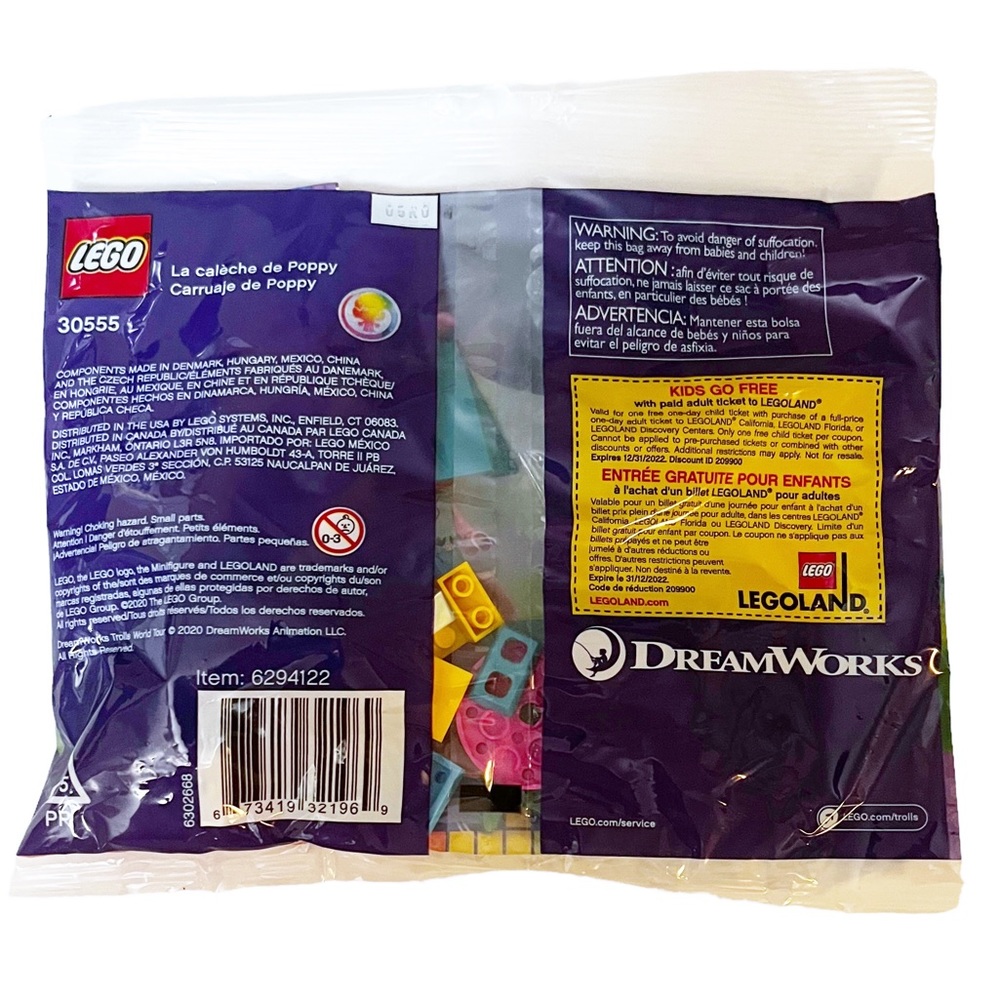 LEGO Trolls World Tour Poppy's Carriage 51 Pieces 30555 Ages 6+ New/Sealed - Picture 5 of 5